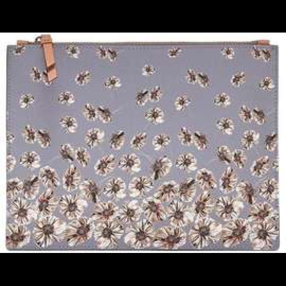 Grey floral Banana Republic floral clutch pouch - Picture 3 of 3